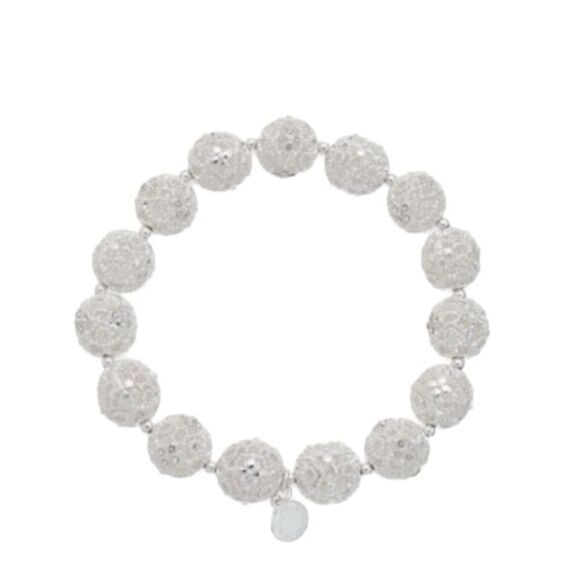NWT Charter Club Silver-Tone Filigree Ball Stretch Bracelet - Picture 1 of 5